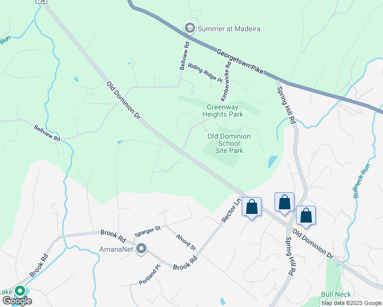 map of restaurants, bars, coffee shops, grocery stores, and more near 8344 Old Dominion Drive in McLean