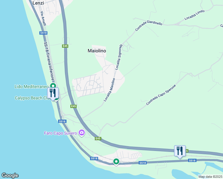 map of restaurants, bars, coffee shops, grocery stores, and more near 4 Contrada Maiolino in Provincia di Catanzaro