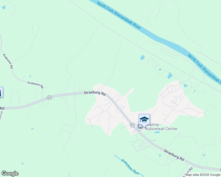 map of restaurants, bars, coffee shops, grocery stores, and more near 55 Ben Mar Road in Front Royal