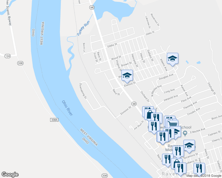 map of restaurants, bars, coffee shops, grocery stores, and more near 802 Elwood Street in Ravenswood