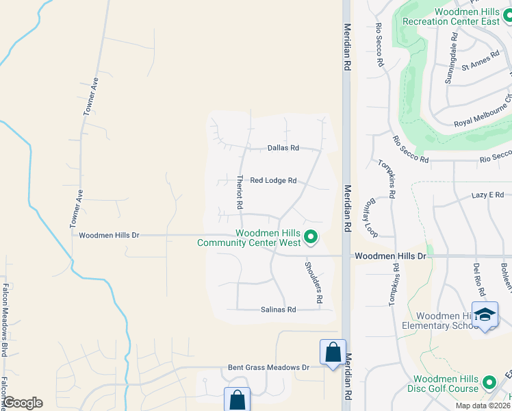 map of restaurants, bars, coffee shops, grocery stores, and more near 11490 Calgary Road in Peyton