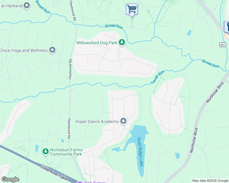 map of restaurants, bars, coffee shops, grocery stores, and more near 23960 Lavender Meadow Place in Ashburn