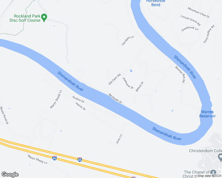 map of restaurants, bars, coffee shops, grocery stores, and more near 473 Old Dam Road in Front Royal