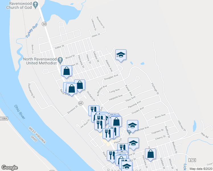 map of restaurants, bars, coffee shops, grocery stores, and more near 510 North Ritchie Avenue in Ravenswood