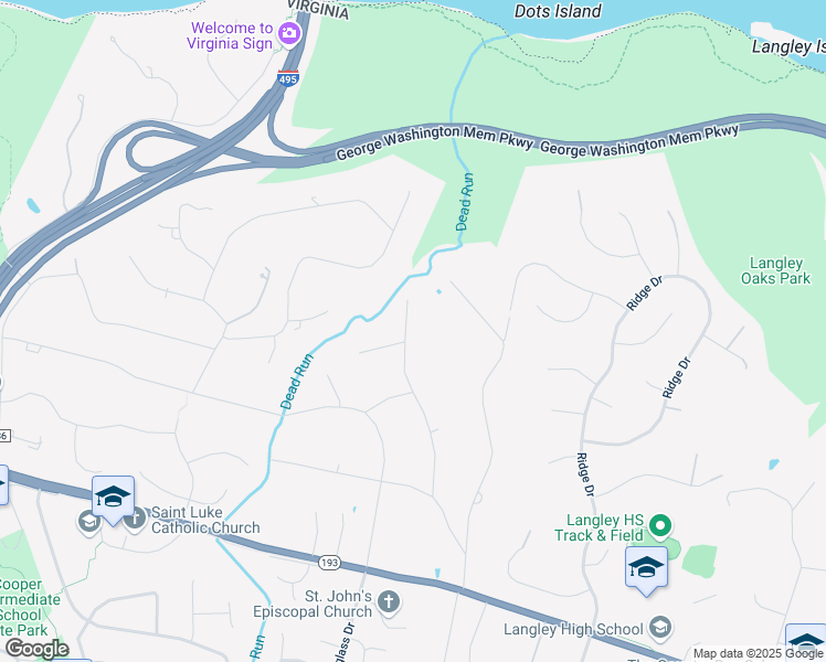 map of restaurants, bars, coffee shops, grocery stores, and more near 825 Whann Avenue in McLean