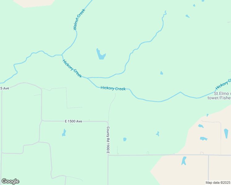 map of restaurants, bars, coffee shops, grocery stores, and more near 1899 East 1500 Avenue in Brownstown