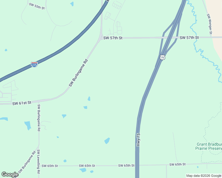 map of restaurants, bars, coffee shops, grocery stores, and more near Southwest Burlingame Road in Topeka