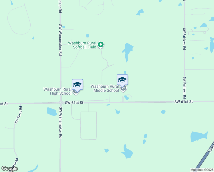 map of restaurants, bars, coffee shops, grocery stores, and more near 5620 Southwest 61st Street in Topeka