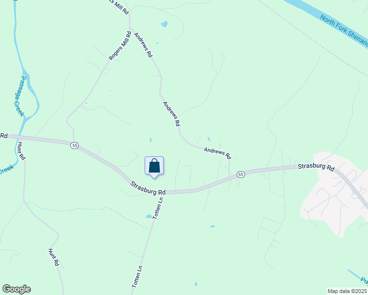 map of restaurants, bars, coffee shops, grocery stores, and more near 309 Andrews Road in Strasburg