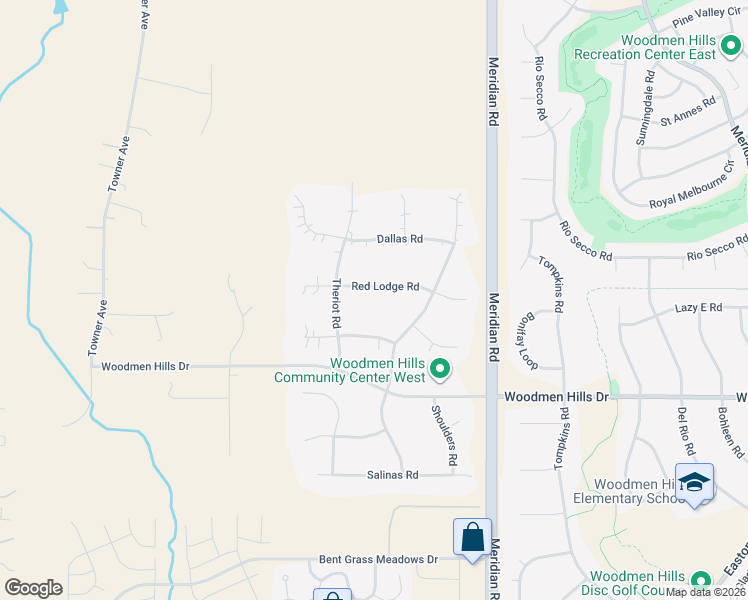 map of restaurants, bars, coffee shops, grocery stores, and more near 11490 Calgary Road in Peyton