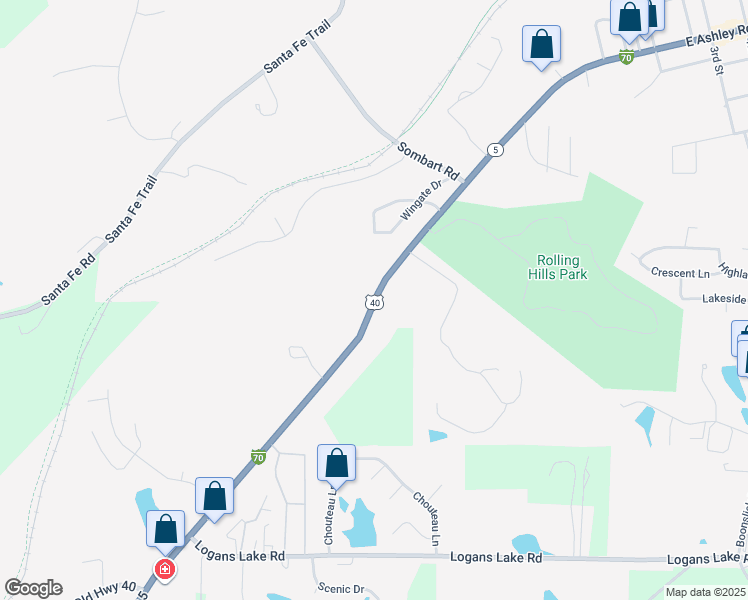 map of restaurants, bars, coffee shops, grocery stores, and more near 950-1348 West Ashley Road in Boonville