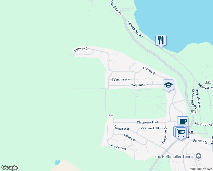 map of restaurants, bars, coffee shops, grocery stores, and more near 5175 Tomahawk Way in Kelseyville