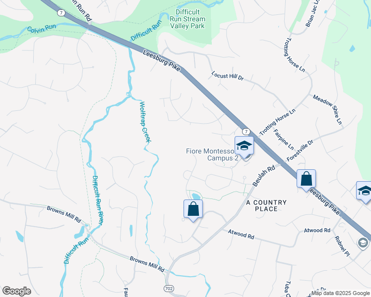 map of restaurants, bars, coffee shops, grocery stores, and more near 1350 Blairstone Drive in Vienna