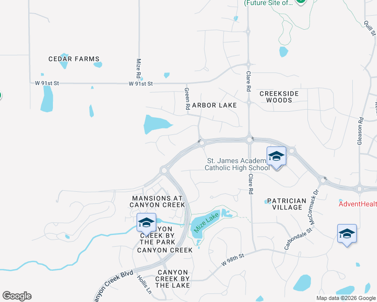 map of restaurants, bars, coffee shops, grocery stores, and more near 25167 Prairie Star Parkway in Lenexa