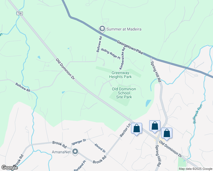 map of restaurants, bars, coffee shops, grocery stores, and more near 1001 Kimberwicke Road in McLean