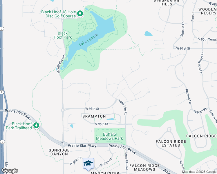 map of restaurants, bars, coffee shops, grocery stores, and more near 21713 West 93rd Terrace in Lenexa