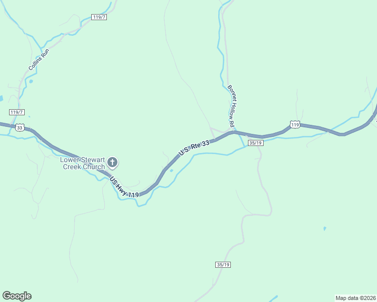 map of restaurants, bars, coffee shops, grocery stores, and more near 4590 U.S. 33 in Glenville
