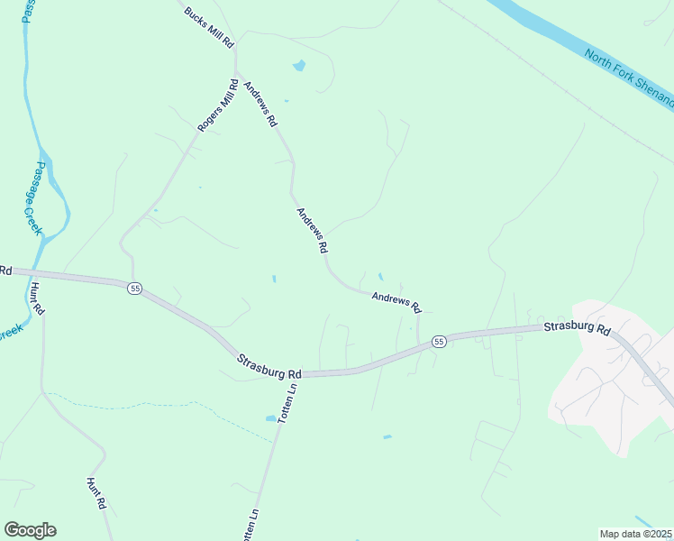 map of restaurants, bars, coffee shops, grocery stores, and more near 340 Andrews Road in Strasburg