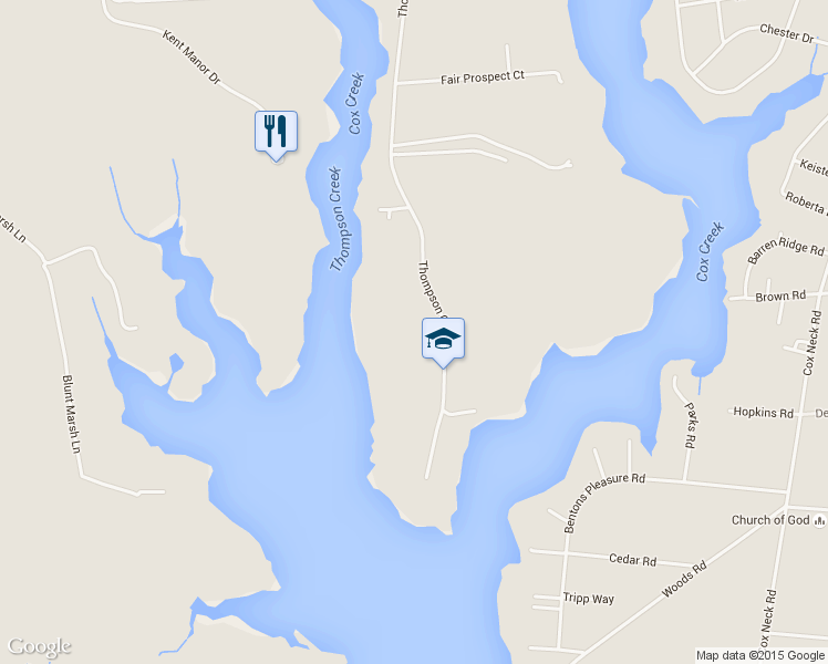 map of restaurants, bars, coffee shops, grocery stores, and more near 1060 Thompson Creek Road in Stevensville