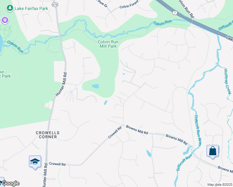 map of restaurants, bars, coffee shops, grocery stores, and more near 1432 Crowell Road in Vienna