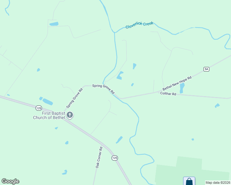 map of restaurants, bars, coffee shops, grocery stores, and more near 3753 Spring Grove Road in Bethel