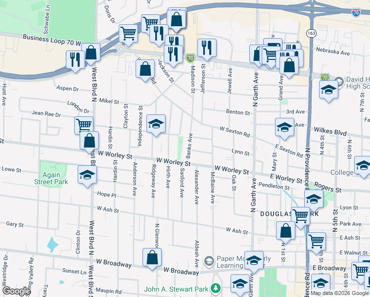map of restaurants, bars, coffee shops, grocery stores, and more near 515 Banks Avenue in Columbia