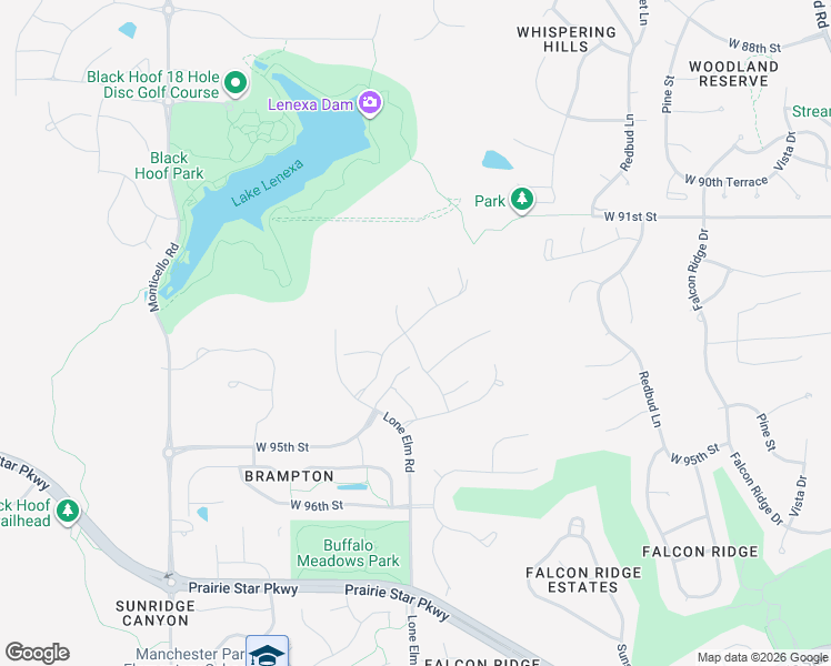 map of restaurants, bars, coffee shops, grocery stores, and more near 9291 Brownridge Street in Lenexa