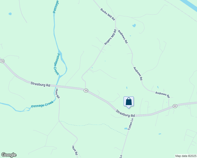 map of restaurants, bars, coffee shops, grocery stores, and more near 214 Rogers Mill Road in Strasburg