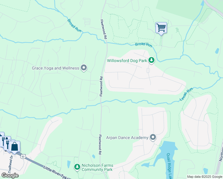 map of restaurants, bars, coffee shops, grocery stores, and more near 41593 White Yarrow Court in Ashburn