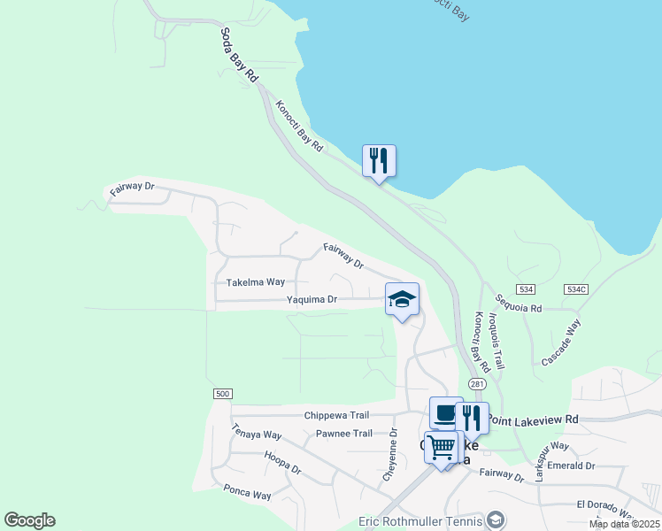 map of restaurants, bars, coffee shops, grocery stores, and more near 9320 Paloos Court in Kelseyville