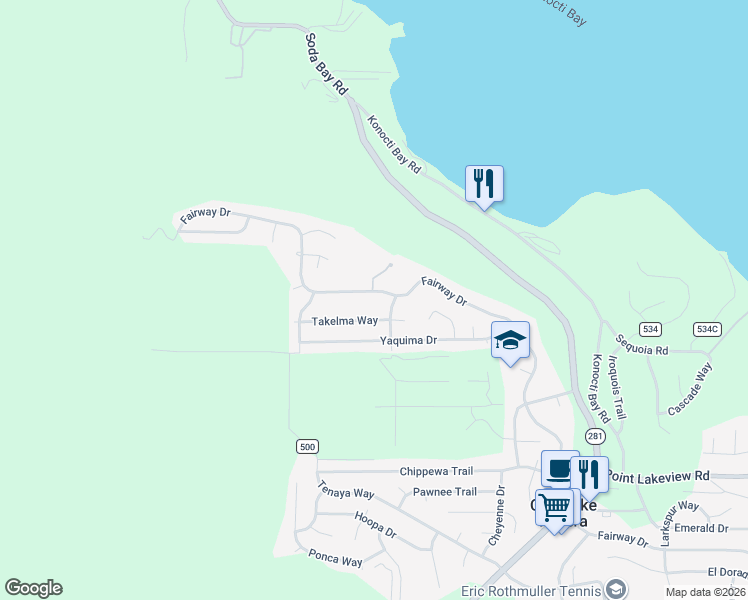 map of restaurants, bars, coffee shops, grocery stores, and more near 9215 Fairway Drive in Kelseyville