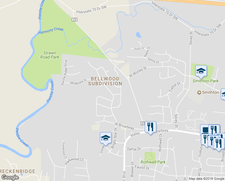 map of restaurants, bars, coffee shops, grocery stores, and more near 202 Reedsport Ridge in Columbia