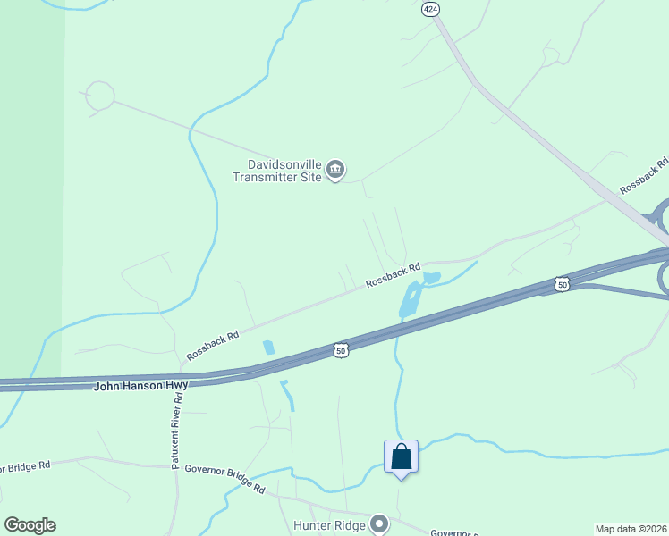 map of restaurants, bars, coffee shops, grocery stores, and more near 1640 Rossback Road in Davidsonville