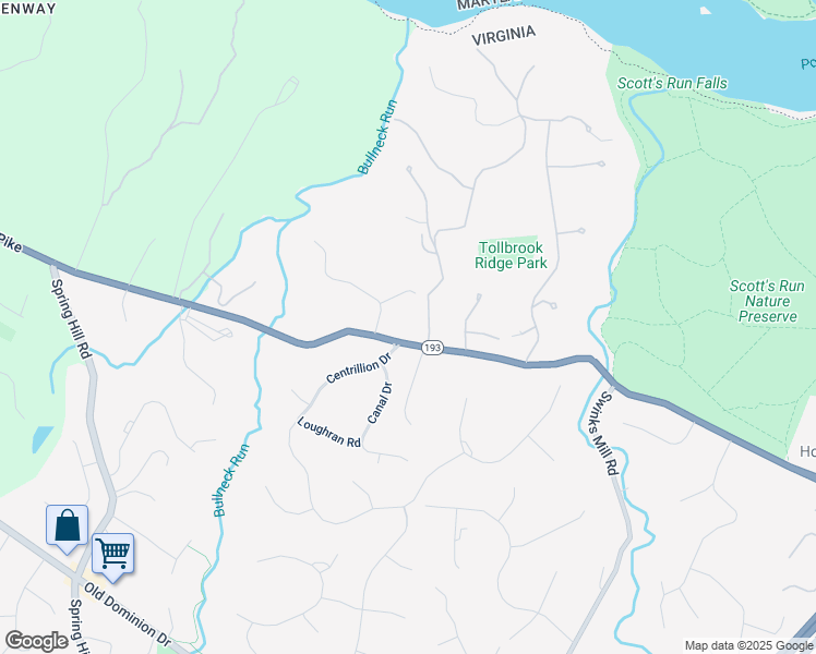 map of restaurants, bars, coffee shops, grocery stores, and more near 7728 Georgetown Pike in McLean