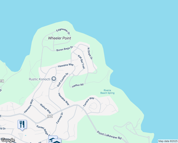 map of restaurants, bars, coffee shops, grocery stores, and more near 10905 North Slope Drive in Kelseyville