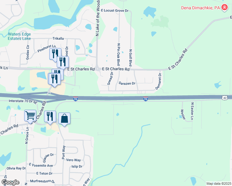 map of restaurants, bars, coffee shops, grocery stores, and more near 755A Demaret Drive in Columbia