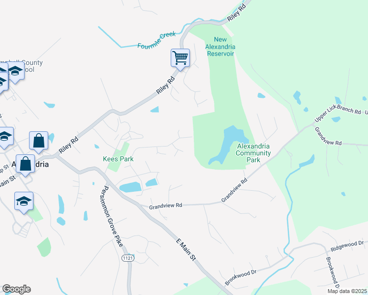 map of restaurants, bars, coffee shops, grocery stores, and more near 7 Shadow Wood Court in Alexandria
