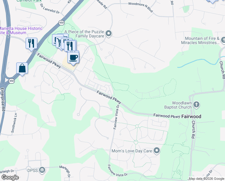 map of restaurants, bars, coffee shops, grocery stores, and more near 12915 Midnights Delight Drive in Bowie