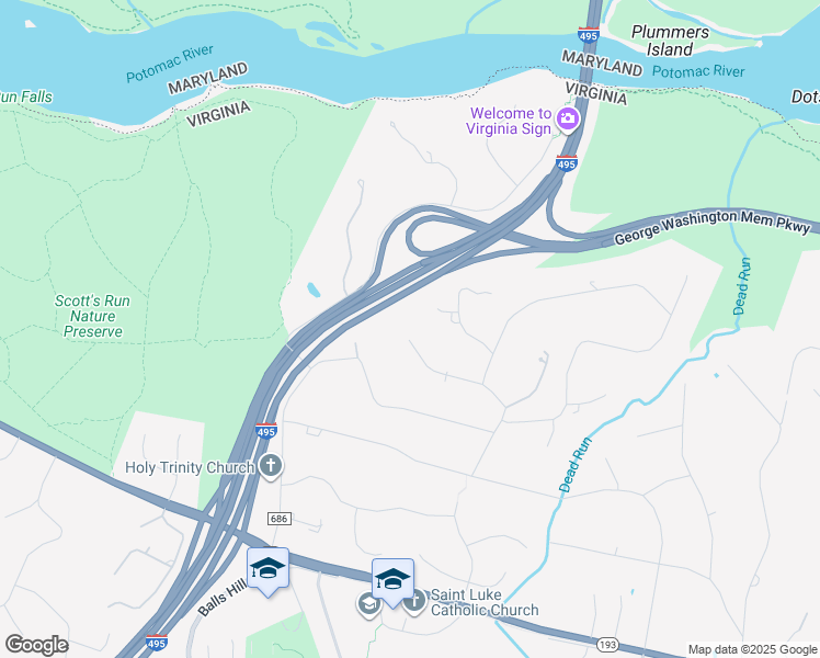 map of restaurants, bars, coffee shops, grocery stores, and more near 7006 River Oaks Drive in McLean