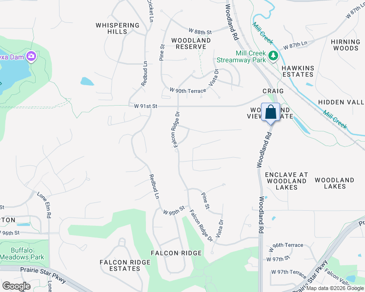map of restaurants, bars, coffee shops, grocery stores, and more near 20409 West 92nd Terrace in Lenexa