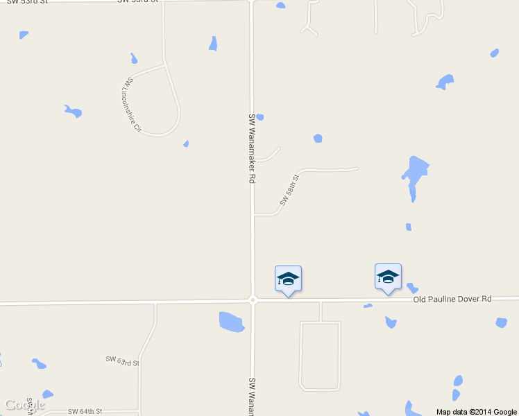 map of restaurants, bars, coffee shops, grocery stores, and more near 5760 Southwest Wanamaker Road in Topeka