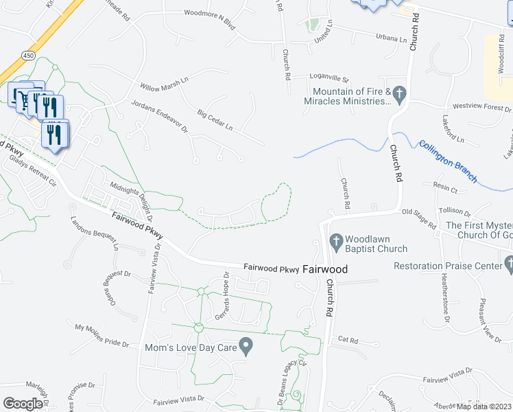 map of restaurants, bars, coffee shops, grocery stores, and more near 5219 Saint Thomas Sanctuary Drive in Bowie