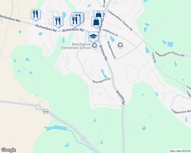map of restaurants, bars, coffee shops, grocery stores, and more near 2001 Carver Court in Independence