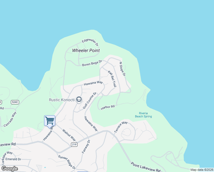 map of restaurants, bars, coffee shops, grocery stores, and more near 4657 Hawaina Way in Kelseyville