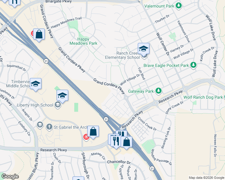 map of restaurants, bars, coffee shops, grocery stores, and more near 5313 Henry Doren Point in Colorado Springs