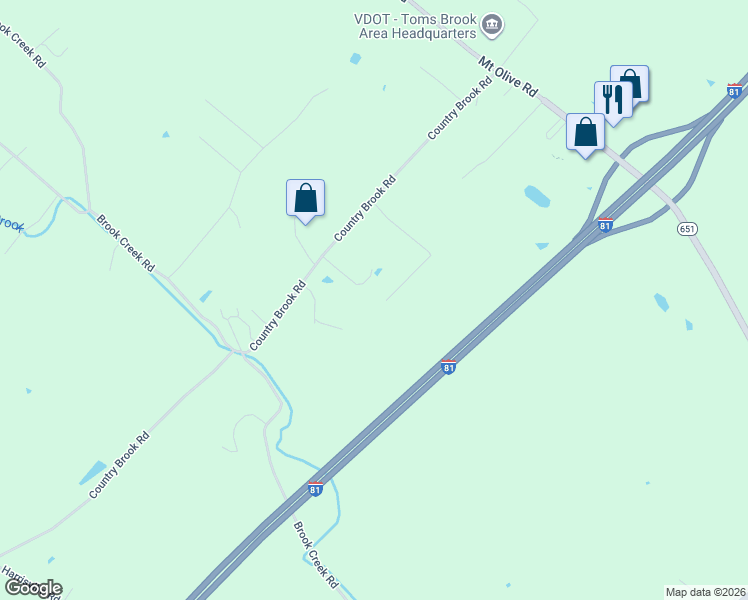 map of restaurants, bars, coffee shops, grocery stores, and more near 332 Windy Hill in Toms Brook