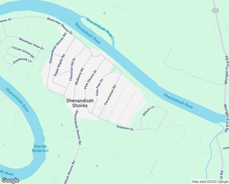 map of restaurants, bars, coffee shops, grocery stores, and more near 214 Persimmon Drive in Front Royal