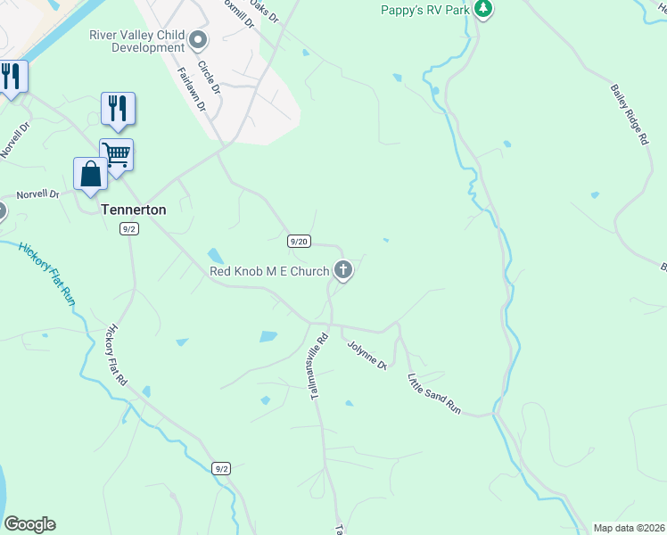 map of restaurants, bars, coffee shops, grocery stores, and more near 484 Mt Hope in Buckhannon