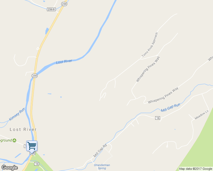 map of restaurants, bars, coffee shops, grocery stores, and more near 969 Toms Knob Approach in Lost City