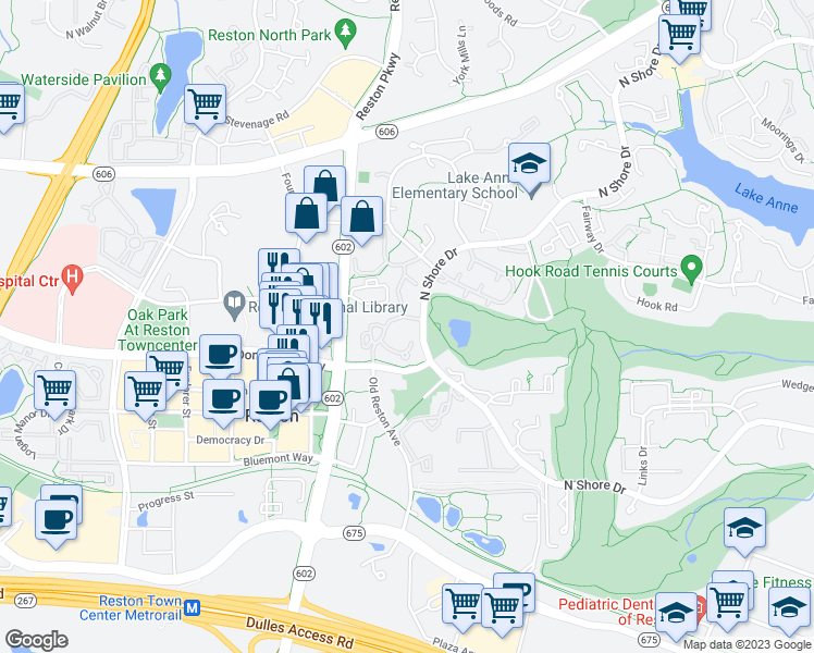 map of restaurants, bars, coffee shops, grocery stores, and more near 1786-1788 Jonathan Way in Reston
